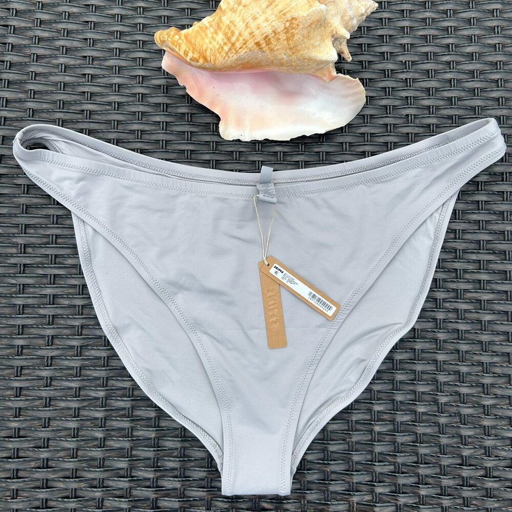 Ladies SKIMS Mid Coverage Bikini Bottom Chrome Size 3X NWT